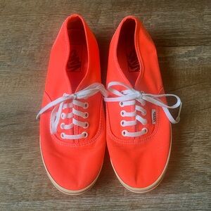 Vans Women's Neon Orange Lace-Up Sneakers